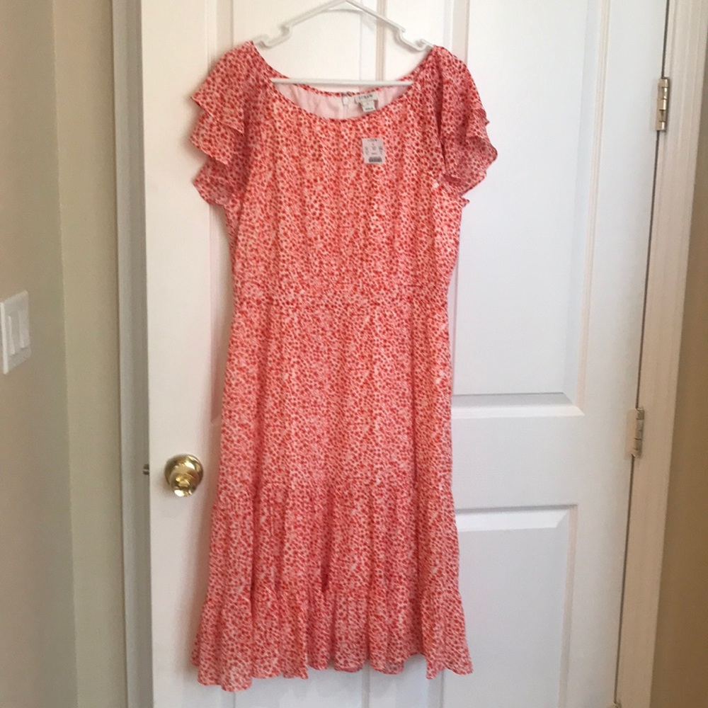 J crew dress red floral size 12